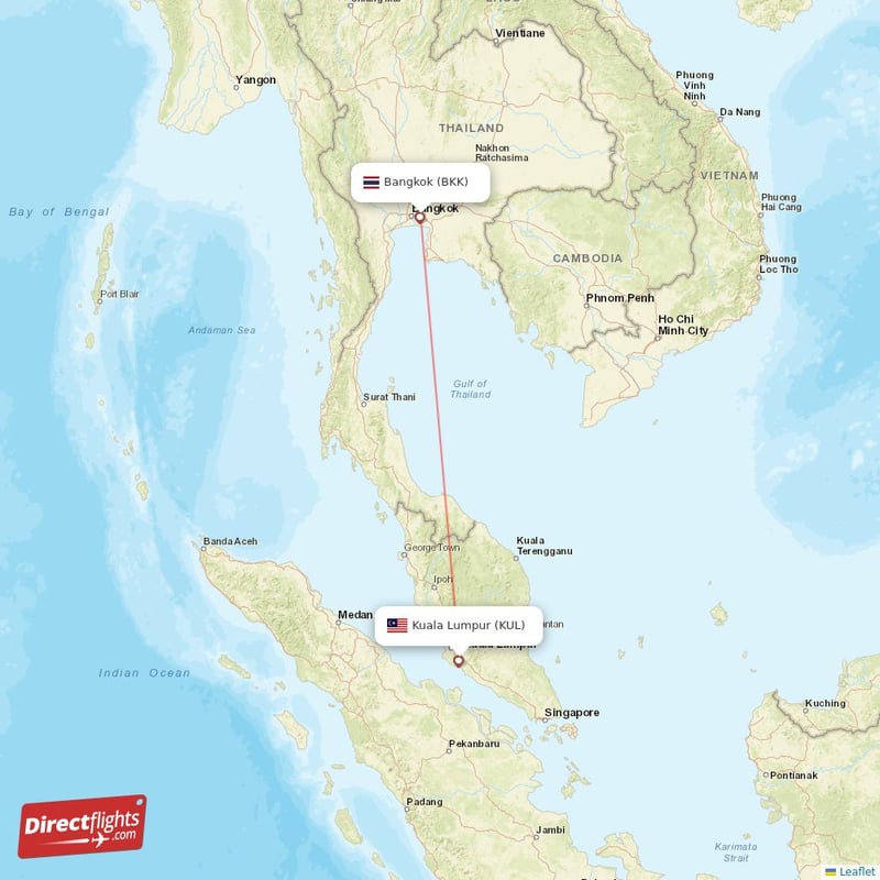 BKK - KUL route map