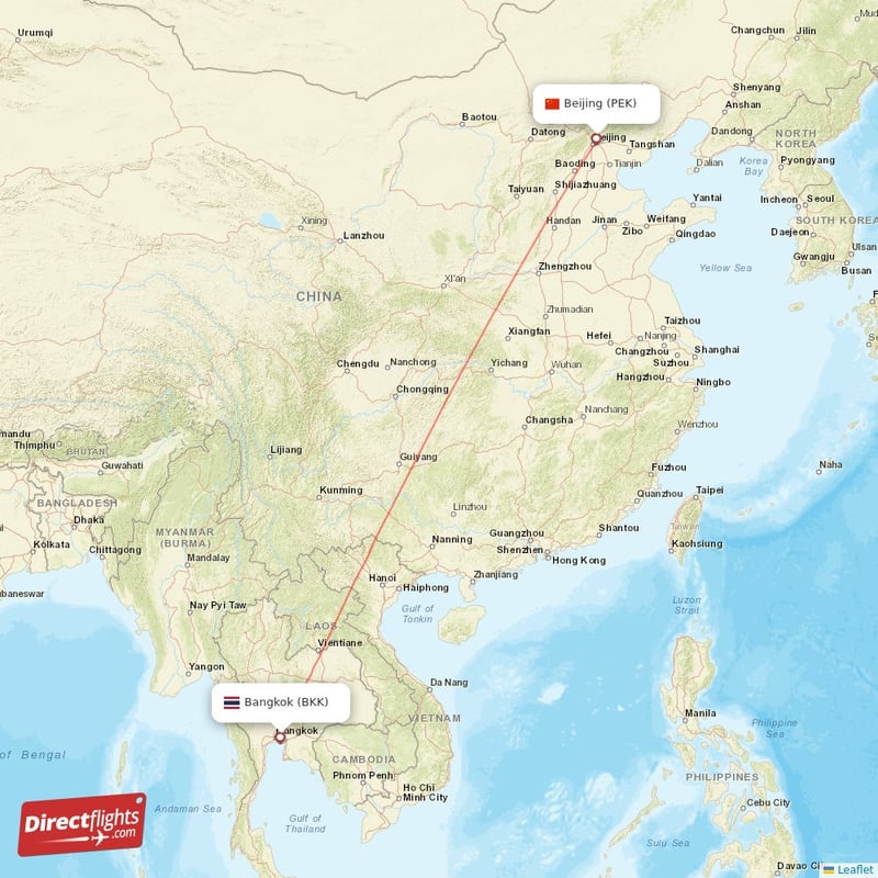 BKK - PEK route map