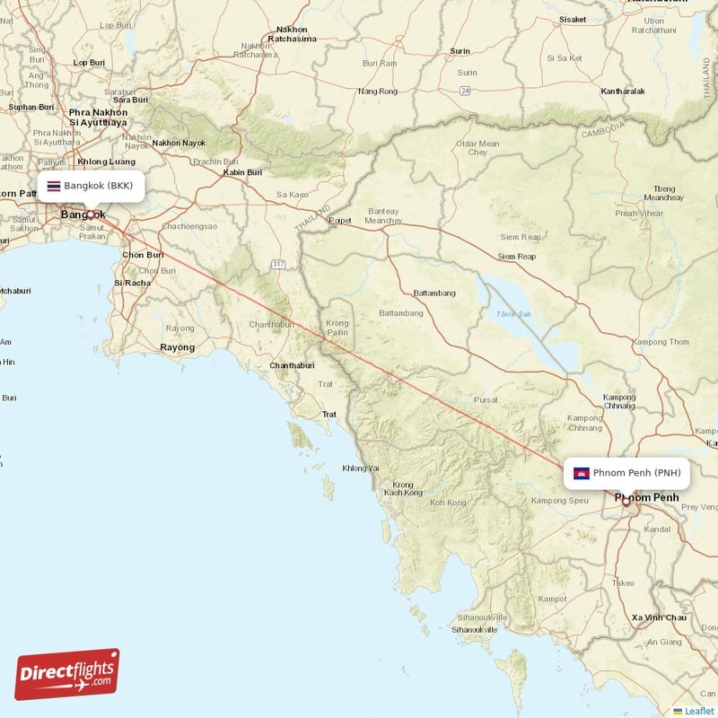 BKK - PNH route map