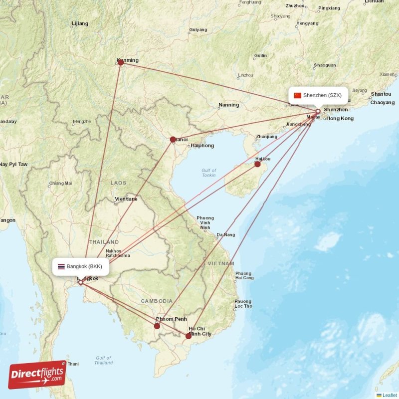 BKK - SZX route map