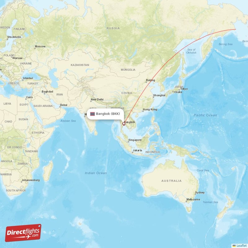 BKK - YVR route map