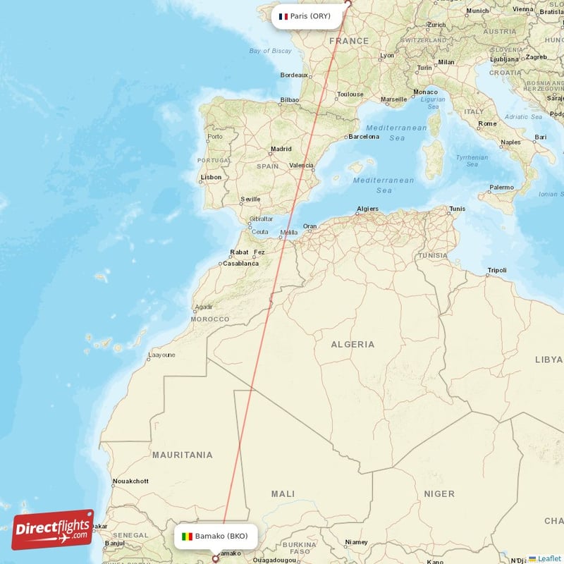 BKO - ORY route map