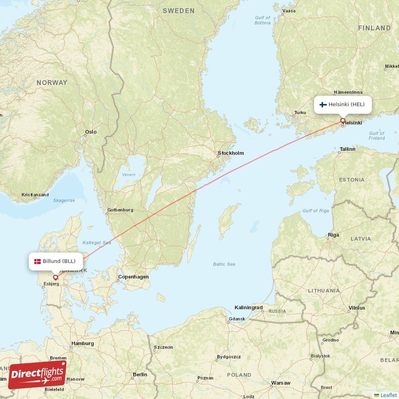 BLL - HEL route map