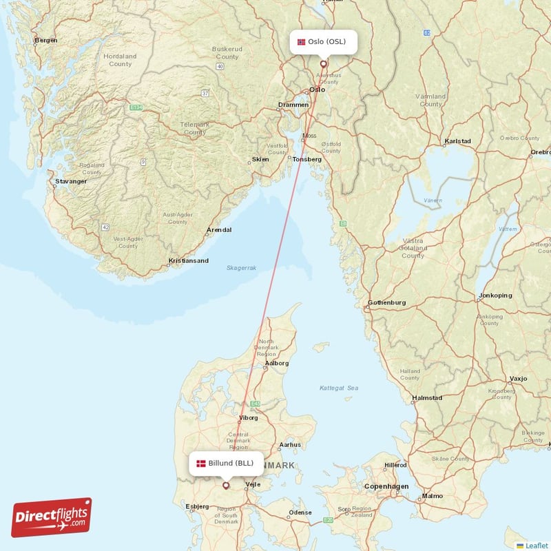 BLL - OSL route map