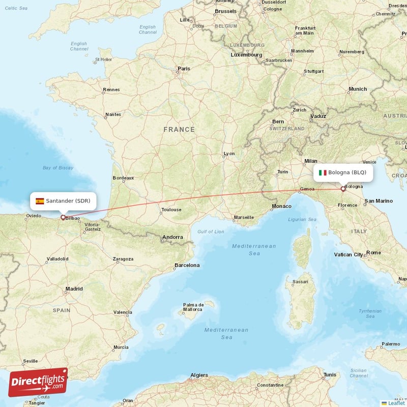 BLQ - SDR route map