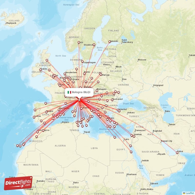 Direct flights from Bologna 107 destinations BLQ, Italy