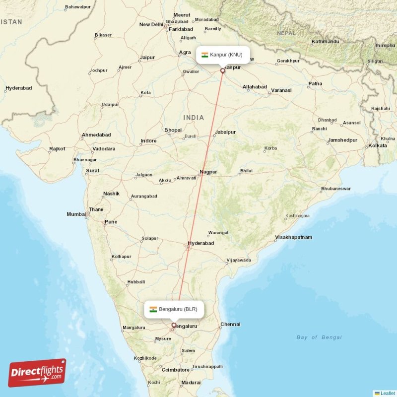 Direct flights from Bengaluru to Kanpur (BLR-KNU) - Directflights…