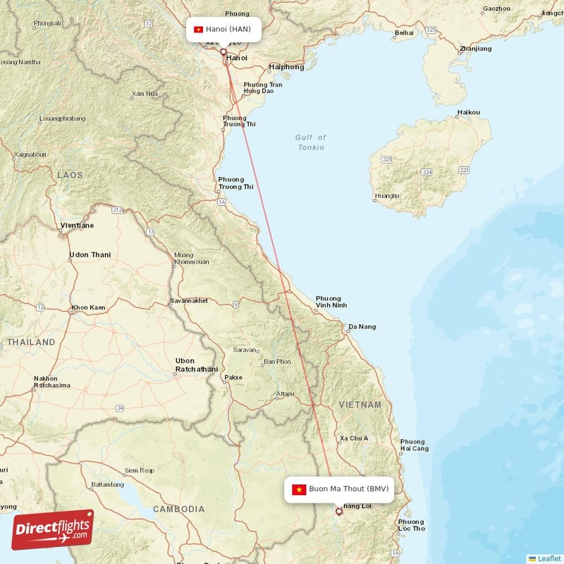 BMV - HAN route map