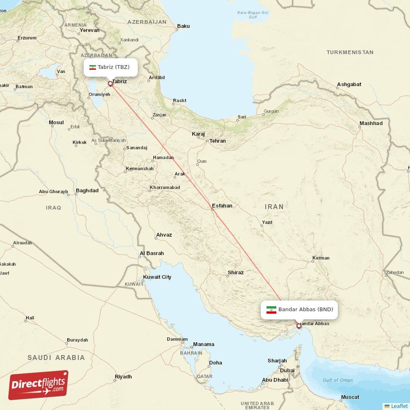 BND - TBZ route map