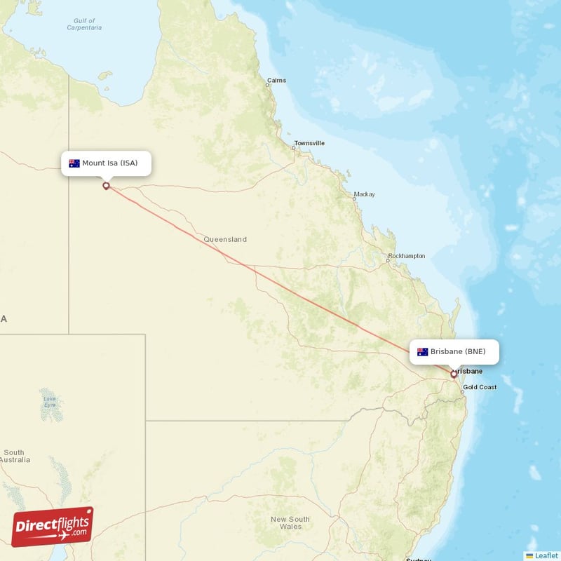 BNE - ISA route map
