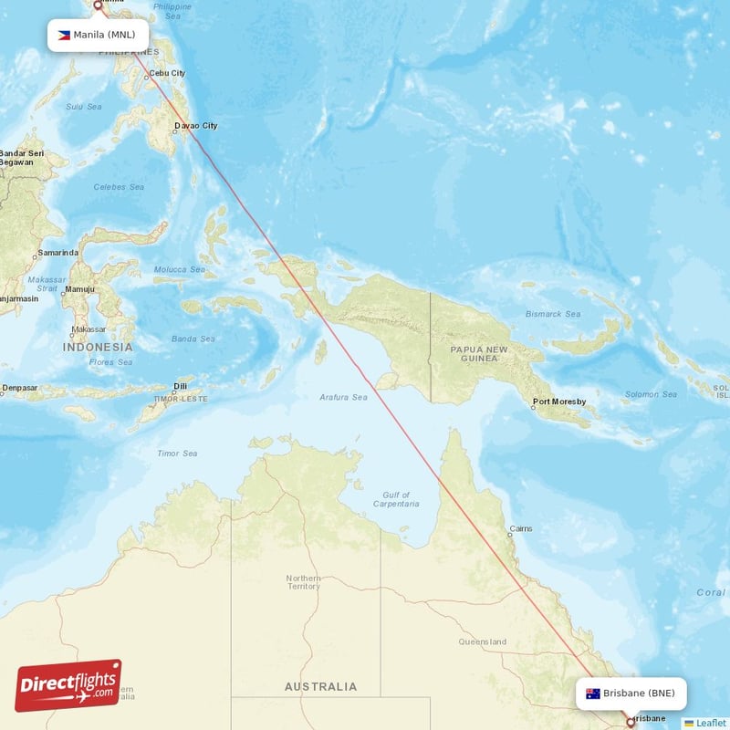 Direct flights from Brisbane to Manila, BNE to MNL nonstop