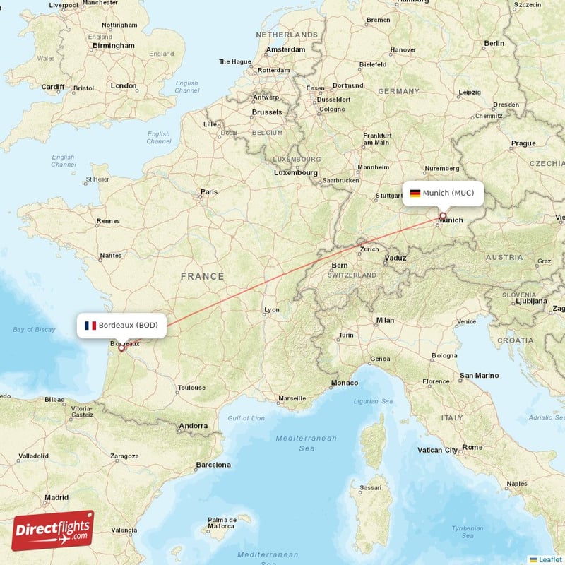 BOD - MUC route map