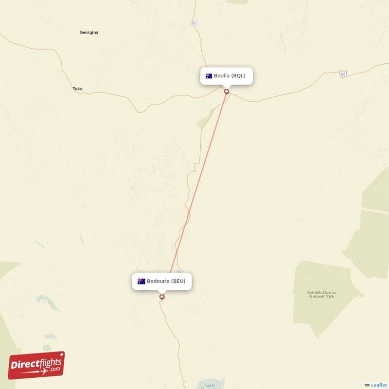Direct flights from Boulia to Bedourie (BQL-BEU) - Directflights.com