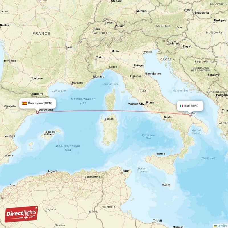 BRI - BCN route map
