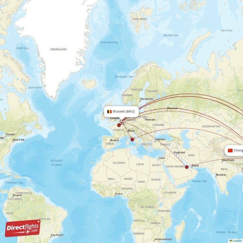 BRU - CKG route map