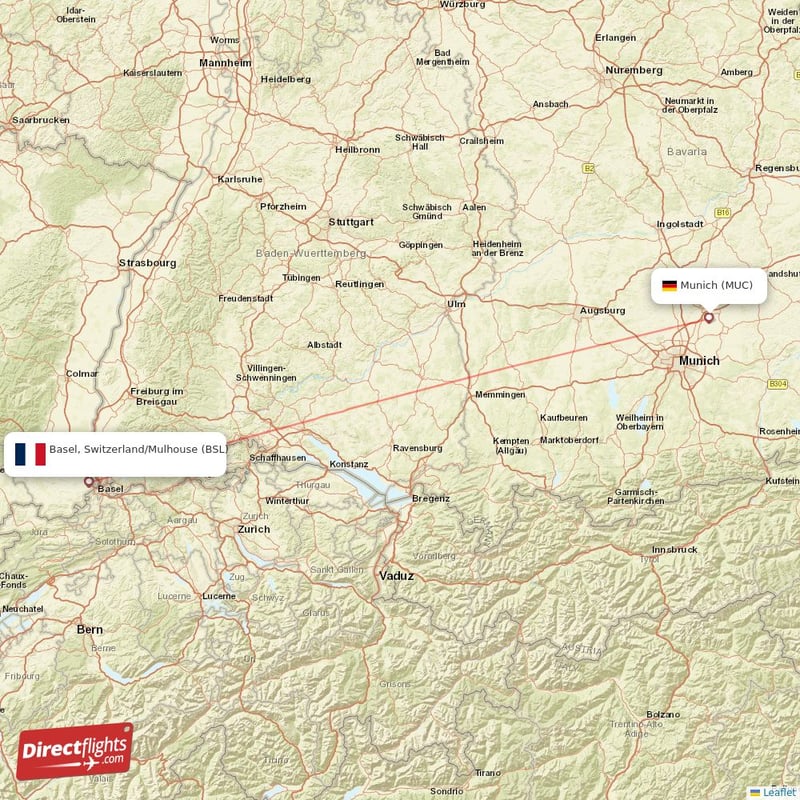 BSL - MUC route map