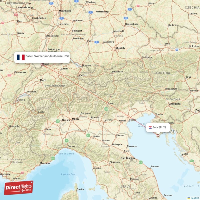 BSL - PUY route map