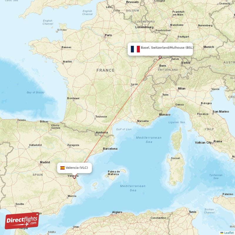 BSL - VLC route map