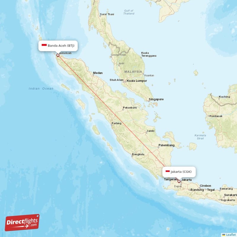 BTJ - CGK route map