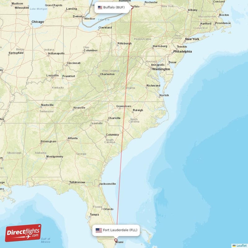 BUF - FLL route map