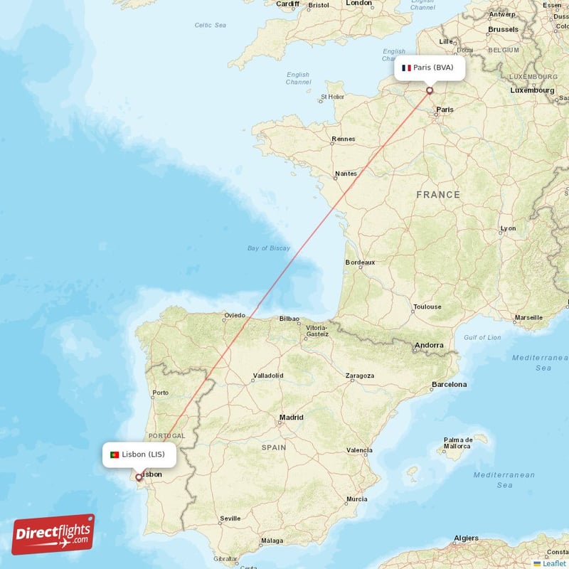 Direct flights from Paris to Lisbon BVA to LIS non stop