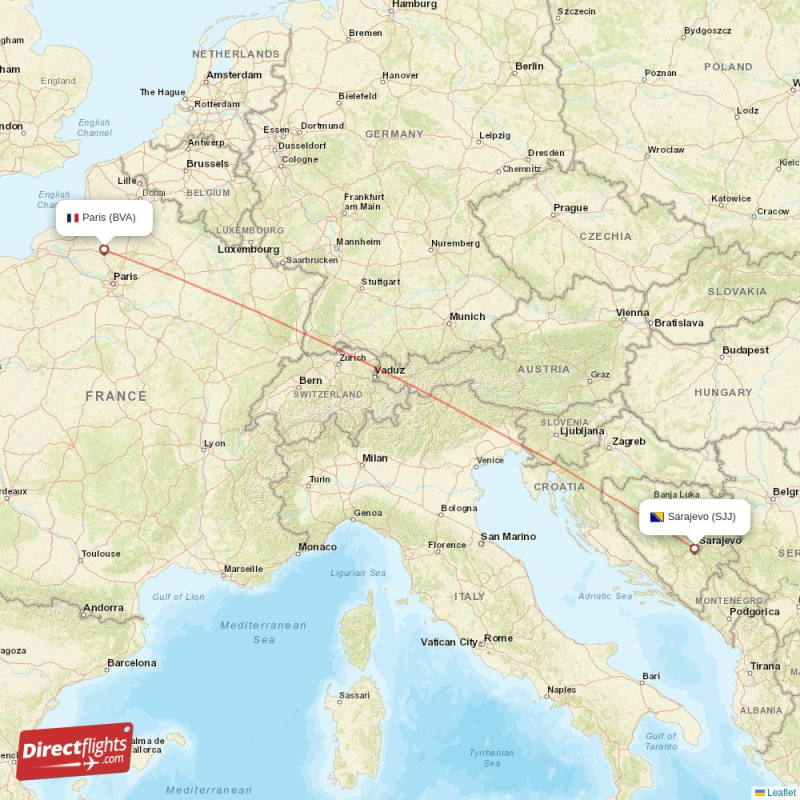 BVA - SJJ route map