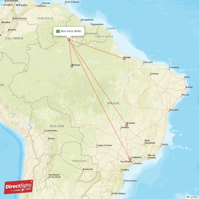 Flights from Barreiras to Boa Vista, BRA to BVB - Flight Routes
