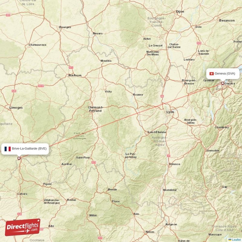 Direct flights from Brive-La-Gaillarde to Geneva, BVE to GVA non-stop ...