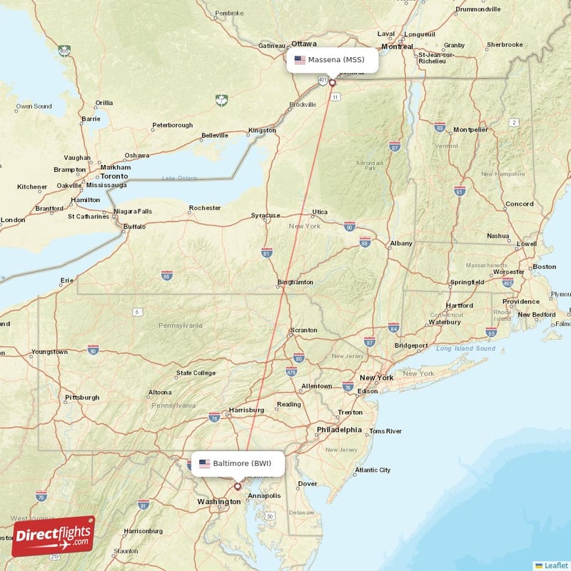 BWI - MSS route map