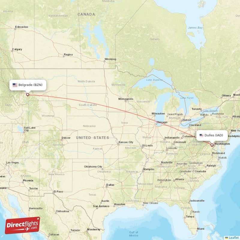 BZN - IAD route map