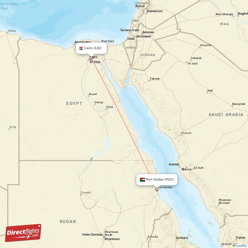 CAI - PZU route map