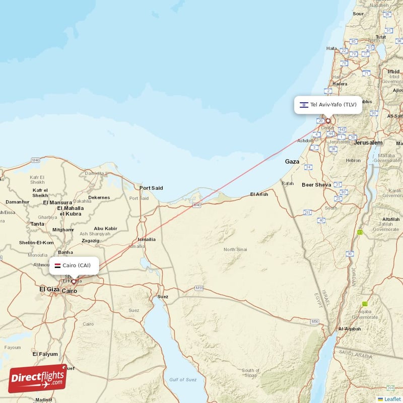 CAI - TLV route map