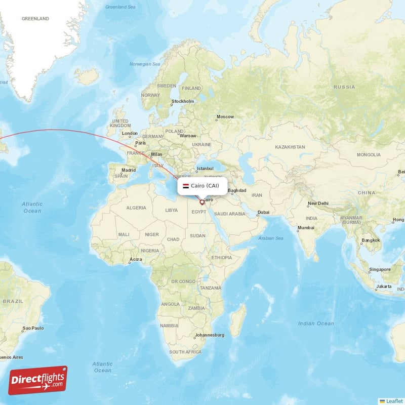 CAI - YUL route map