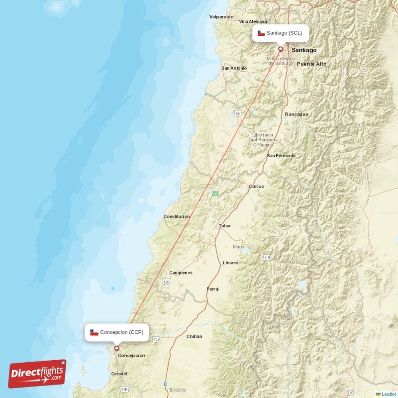 Direct flights from Concepcion to Santiago (CCP-SCL) - Directflights.com