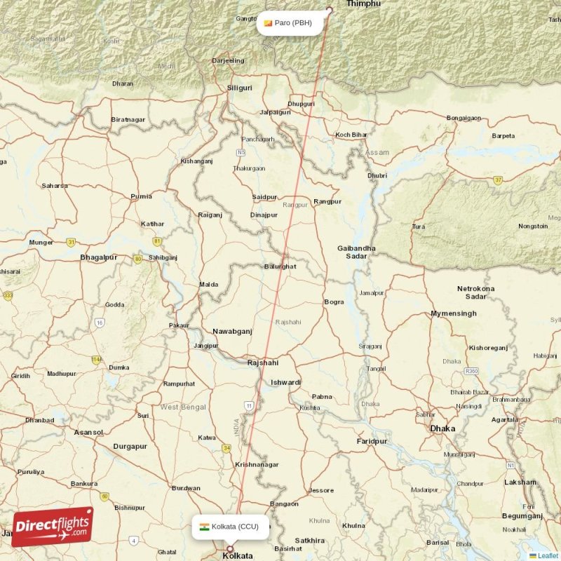 Direct flights from Kolkata to Paro, CCU to PBH non-stop ...