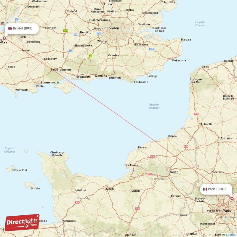 CDG - BRS route map