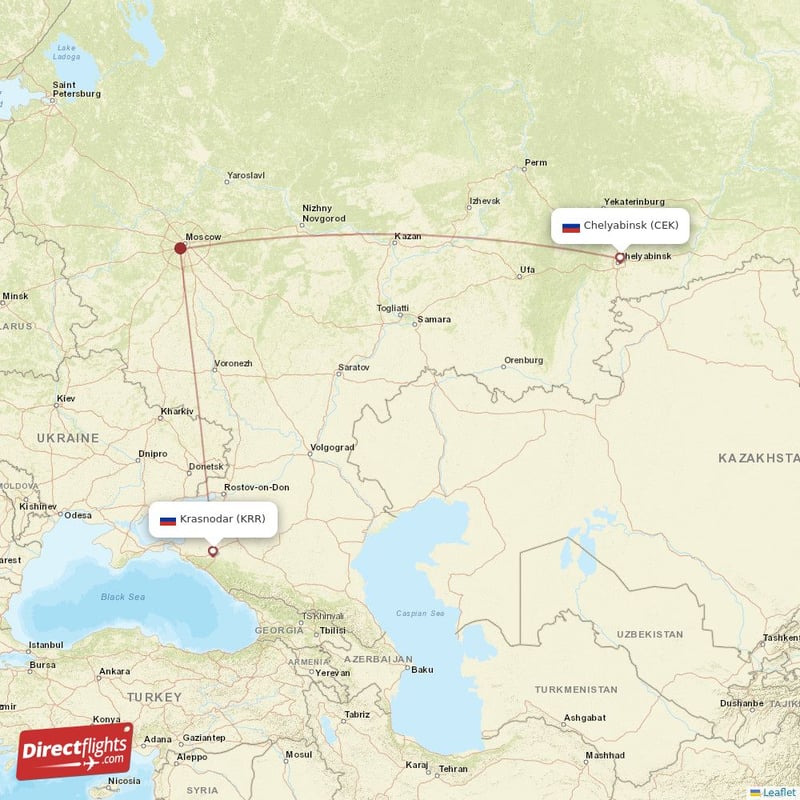 CEK - KRR route map