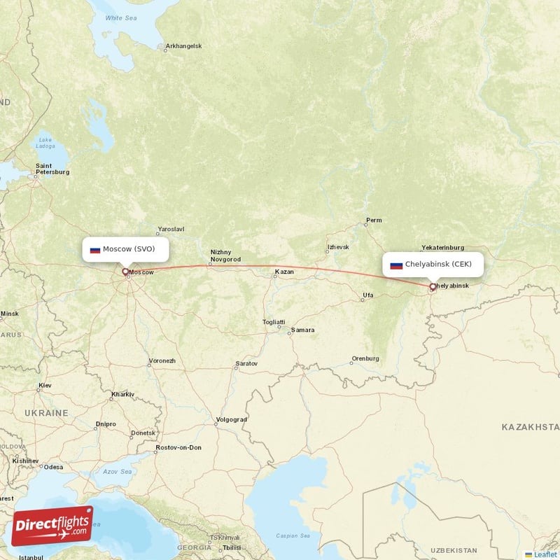 CEK - SVO route map