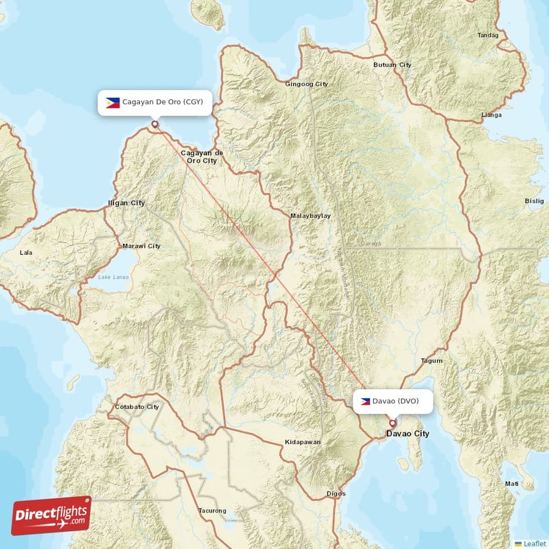 CGY - DVO route map