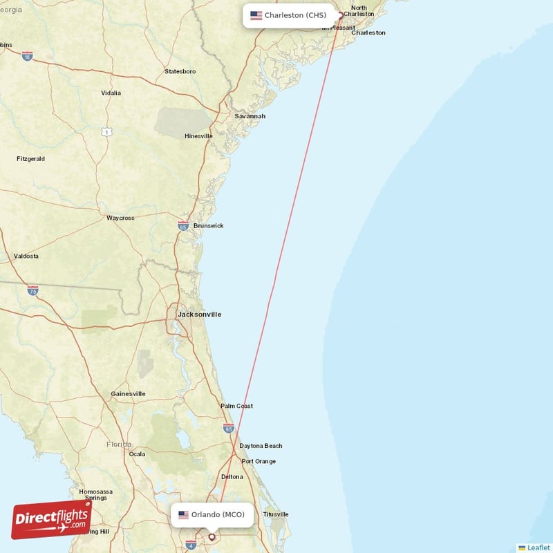 CHS - MCO route map