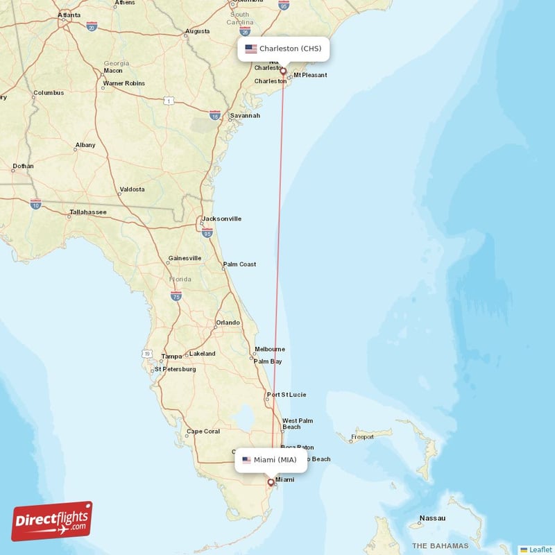 Direct flights from Charleston to Miami CHS to MIA non stop