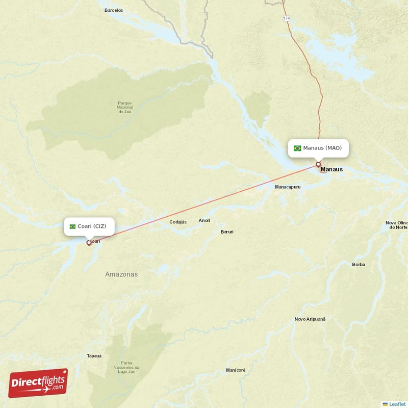 CIZ - MAO route map