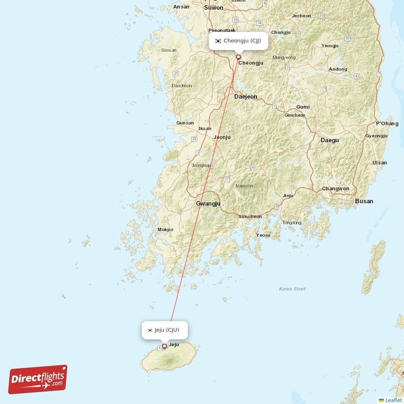 CJU - CJJ route map