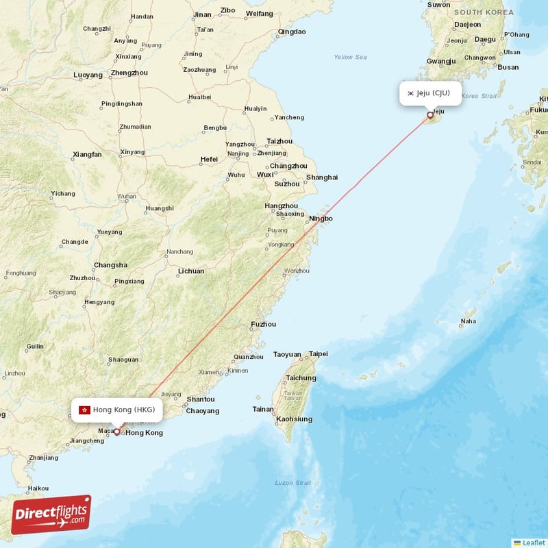 CJU - HKG route map