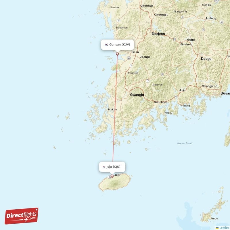 CJU - KUV route map