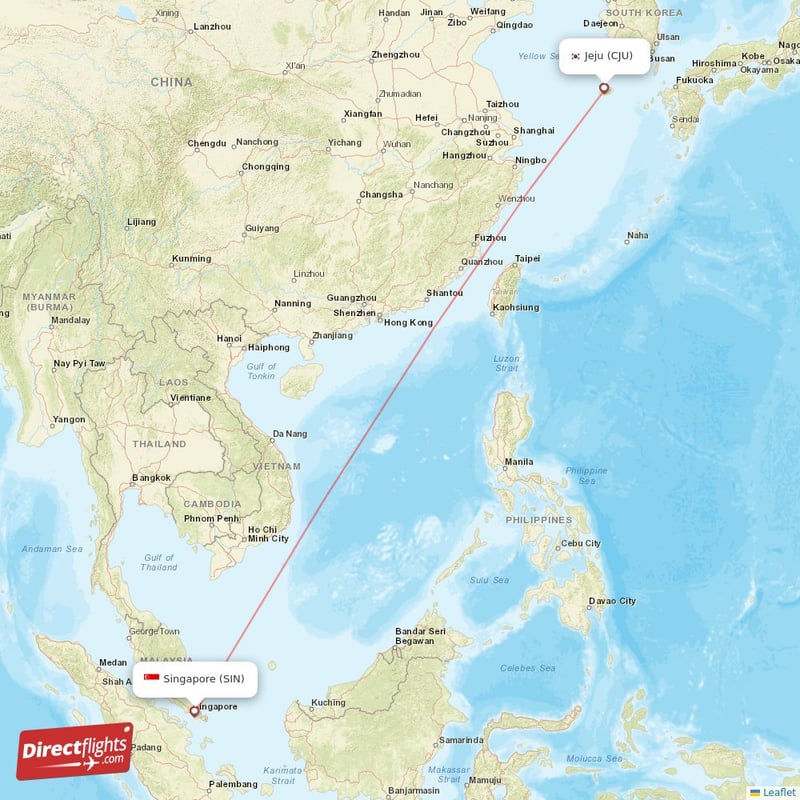 CJU - SIN route map