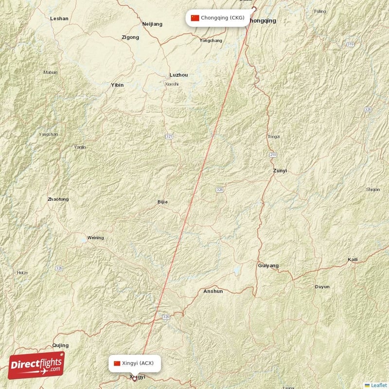 ACX - CKG route map