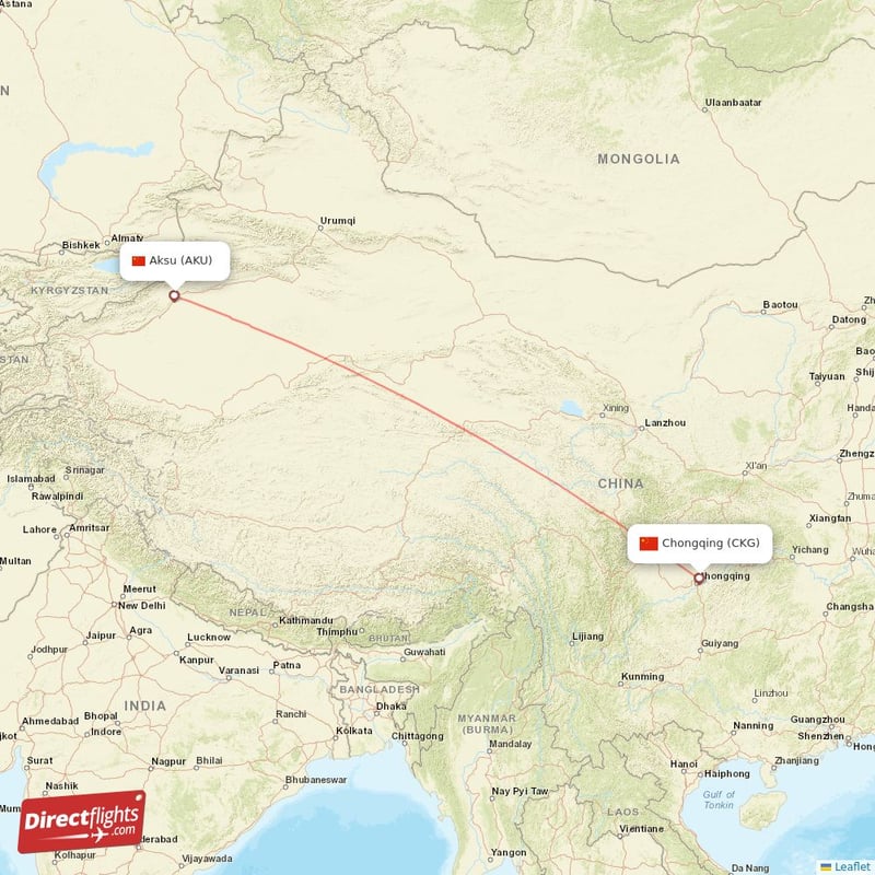 CKG - AKU route map