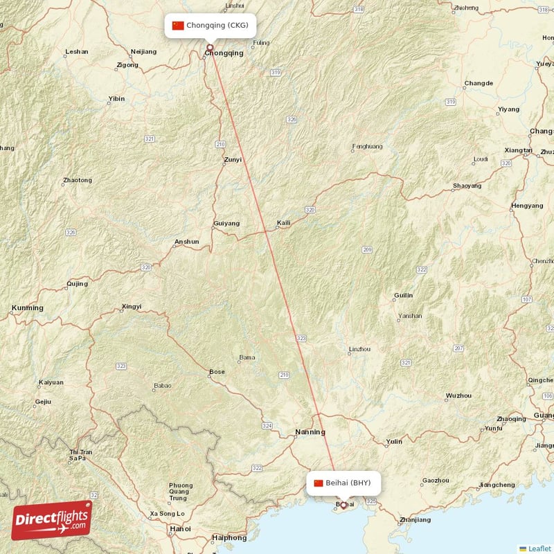 CKG - BHY route map