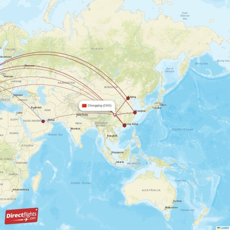 CKG - BRU route map